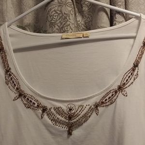 Beaded white T